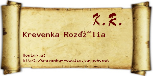 Krevenka Rozália névjegykártya